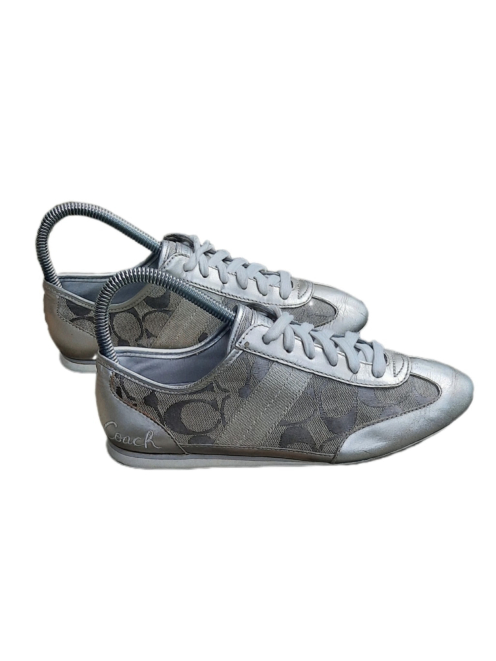 Vintage Coach Torrey Metallic Silver Sneakers. Women's size 5.5